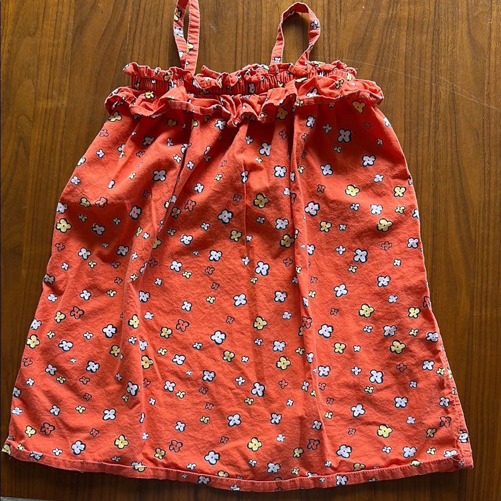 Floral Orange Sleeveless Dress